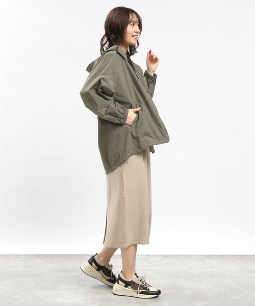 GLOBAL WORK Smile Seed Store（グローバルワーク スマイルシードストア）の「リネンライクVネックワンピース/977015（ワンピース・レディース・ベージュ/ブラック・MEDIUM/SMALL/X-LARGE/LARGE）」の4枚目の写真