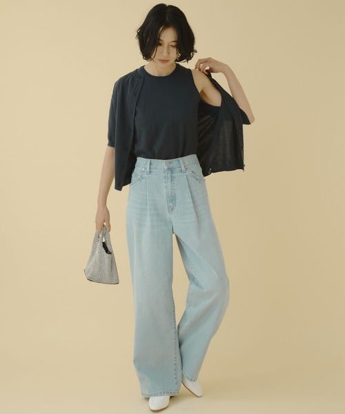 BARNYARDSTORM（バンヤードストーム）の「BARNYARDSTORM / 半袖カーディガン / ハンドウォッシャブル（カーディガン/ボレロ・レディース・ベージュ/ネイビー/グリーン・1/0）」の16枚目の写真