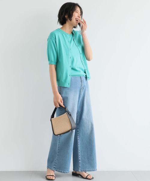 BARNYARDSTORM（バンヤードストーム）の「BARNYARDSTORM / 半袖カーディガン / ハンドウォッシャブル（カーディガン/ボレロ・レディース・ベージュ/ネイビー/グリーン・1/0）」の8枚目の写真