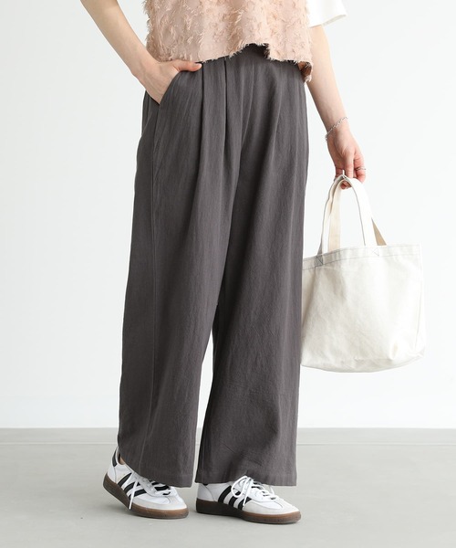 n'OrLABEL(ノアールレーベル)の「ワイドストレートパンツ(その他パンツ・レディース・ナチュラル/チャコール・2/1)」の2枚目の写真