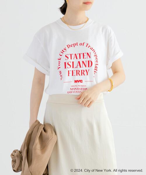 GOOD ROCK SPEED（グッドロックスピード）の「GOOD ROCK SPEED　NYC サークルロゴTシャツ（Tシャツ/カットソー・レディース・ホワイト/グレー・FREE）」の5枚目の写真