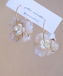 jolie minette/フラワー ゴールド フープピアス