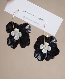 jolie minette/フラワー ゴールド フープピアス