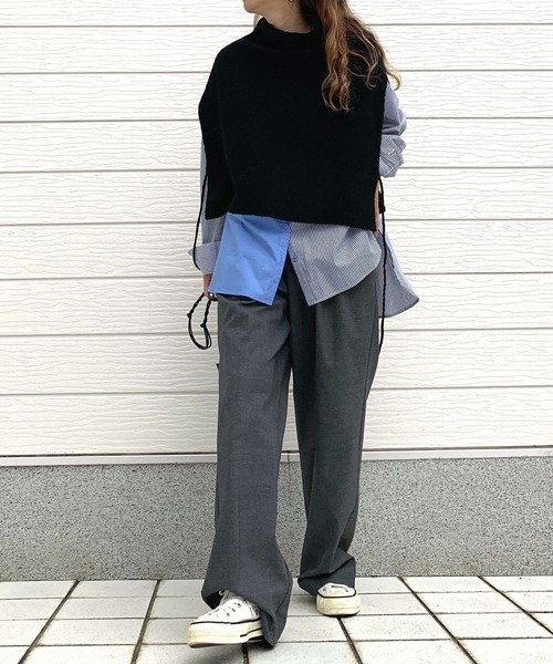 Q(キュー)の「メランジベスト(ベスト・レディース・ブラック/ベージュ・MEDIUM)」の22枚目の写真
