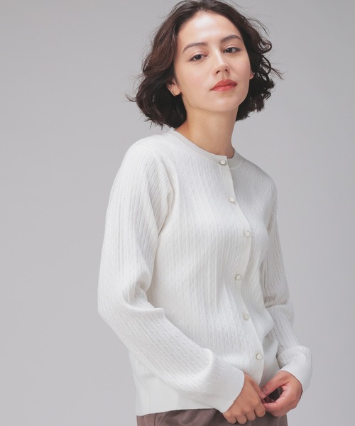 セール】ケーブル編クルーカーデ（カーディガン/ボレロ）｜GLACIER