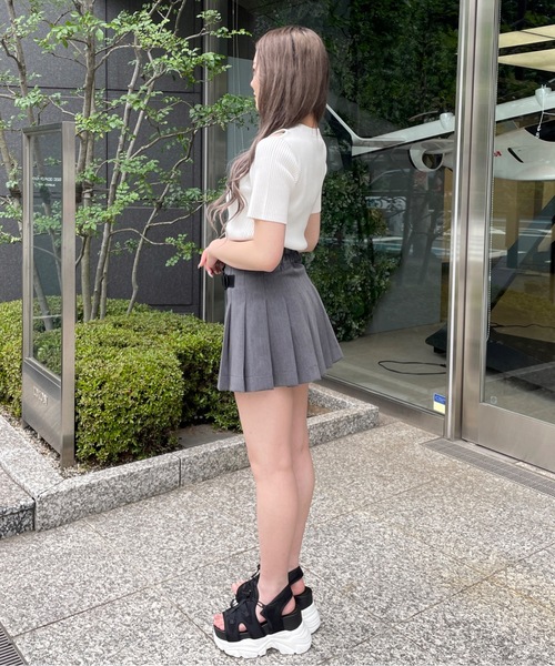 one way（ワンウェイ）の「カットアウトリブニット（ニット/セーター・レディース・ブラウン/ホワイト/エメラルド/ブラック/グレー・FREE）」の12枚目の写真