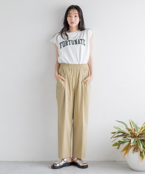 LOWRYS FARM（ローリーズファーム）の「キノウワイドテーパードパンツ 110324（その他パンツ・レディース・ネイビー/ベージュ/ブラック・FREE）」の4枚目の写真