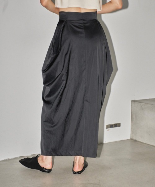 TODAYFUL / Satin Drape Skirt/スカート/36/レーヨン/GRY/無地/12410803 TODAYFUL（トゥデイフル）の「TODAYFUL Satin Drape Skirt 12410803