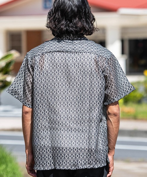 JEMORGAN（ジェーイーモーガン）の「『JEMORGAN LONG JOHNS/ジェーイーモーガンロングジョーンズ』メッシュ総柄プリントオープンカラーシャツ 半袖（シャツ/ブラウス・メンズ・E/D/A・L/M）」の12枚目の写真