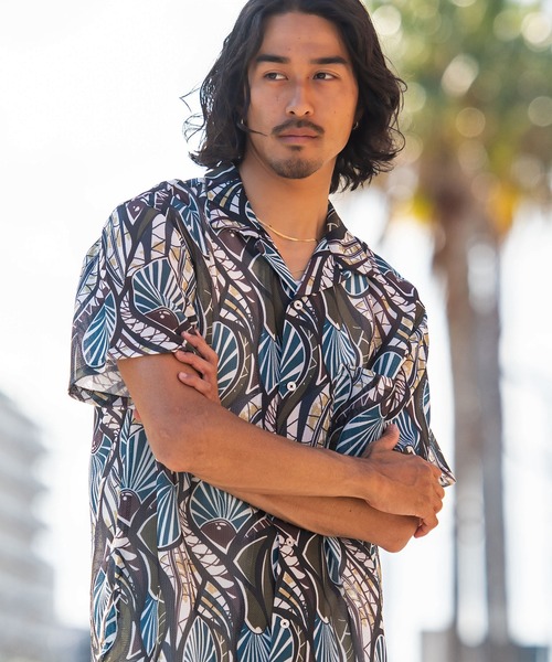 JEMORGAN（ジェーイーモーガン）の「『JEMORGAN LONG JOHNS/ジェーイーモーガンロングジョーンズ』メッシュ総柄プリントオープンカラーシャツ 半袖（シャツ/ブラウス・メンズ・E/D/A・L/M）」の14枚目の写真