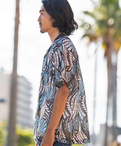 JEMORGAN（ジェーイーモーガン）の「『JEMORGAN LONG JOHNS/ジェーイーモーガンロングジョーンズ』メッシュ総柄プリントオープンカラーシャツ 半袖（シャツ/ブラウス・メンズ・E/D/A・L/M）」の16枚目の写真