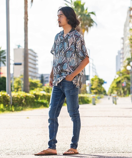 JEMORGAN（ジェーイーモーガン）の「『JEMORGAN LONG JOHNS/ジェーイーモーガンロングジョーンズ』メッシュ総柄プリントオープンカラーシャツ 半袖（シャツ/ブラウス・メンズ・E/D/A・L/M）」の18枚目の写真