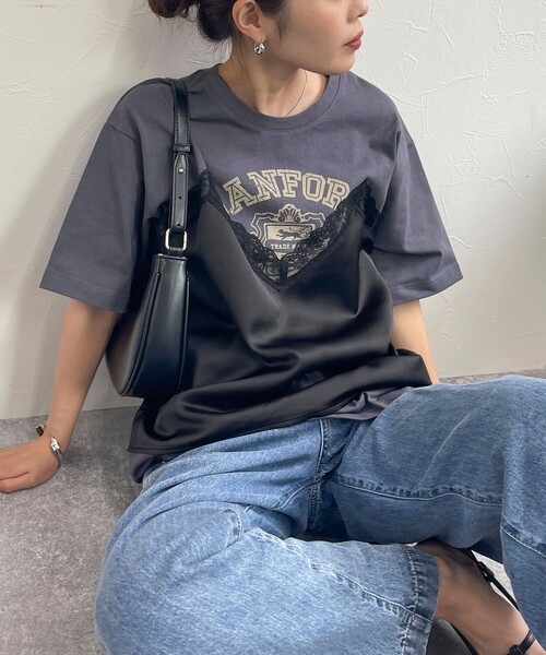 fredy emue（フレディエミュ）の「ビスチェリメイク風Tシャツ（Tシャツ