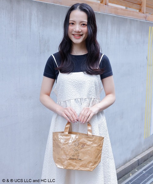 ACCOMMODE（アコモデ）の「【365Curious 】おさるのジョージ　Lunchtimeクラフトバッグ（トートバッグ・レディース・ブラウン/ホワイト・FREE）」の3枚目の写真