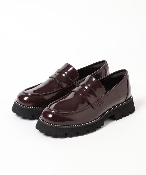 BAYFLOW（ベイフロー）の「[かかとクッション入り]厚底スタッズローファー（ローファー・レディース・ブラウン/ブラック・MEDIUM/LARGE）」の4枚目の写真