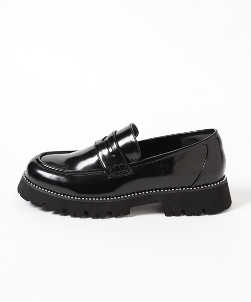 BAYFLOW（ベイフロー）の「[かかとクッション入り]厚底スタッズローファー（ローファー・レディース・ブラウン/ブラック・MEDIUM/LARGE）」の5枚目の写真