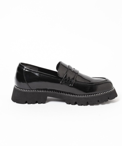 BAYFLOW（ベイフロー）の「[かかとクッション入り]厚底スタッズローファー（ローファー・レディース・ブラウン/ブラック・MEDIUM/LARGE）」の6枚目の写真