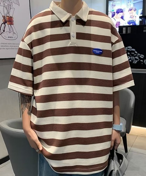 MGV（エムジーヴィー）の「シンプルボーダーポロシャツ（ポロシャツ・メンズ・ブラック/グリーン/ブラウン・X-LARGE/MEDIUM/LARGE）」の11枚目の写真