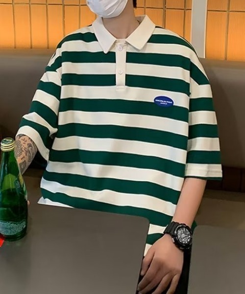 MGV（エムジーヴィー）の「シンプルボーダーポロシャツ（ポロシャツ・メンズ・ブラック/グリーン/ブラウン・X-LARGE/MEDIUM/LARGE）」の16枚目の写真