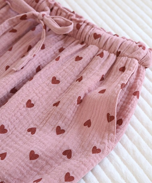 DAY CLOSET（デイ クローゼット）の「レディース 小粒ハートのコットンルームウェアパンツ（ルームウェア/パジャマ・レディース・ブルー/クリーム/パープル/ピンク・M/L/XL）」の9枚目の写真