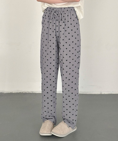 DAY CLOSET(デイ クローゼット)の「レディース 小粒ハートのコットンルームウェアパンツ(ルームウェア/パジャマ・レディース・ブルー/クリーム/パープル/ピンク/グレー/ブラック系その他/モカ/レッド系その他・M/L/XL)」の16枚目の写真