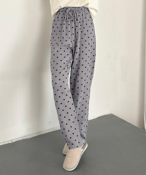 DAY CLOSET(デイ クローゼット)の「レディース 小粒ハートのコットンルームウェアパンツ(ルームウェア/パジャマ・レディース・ブルー/クリーム/パープル/ピンク/グレー/ブラック系その他/モカ/レッド系その他・M/L/XL)」の17枚目の写真