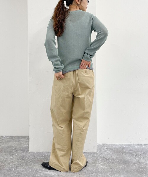 fredy emue(フレディエミュ)の「配色レイヤード風ニットプルオーバー(ニット/セーター・レディース・ミント/オフホワイト/ブラック・38)」の21枚目の写真