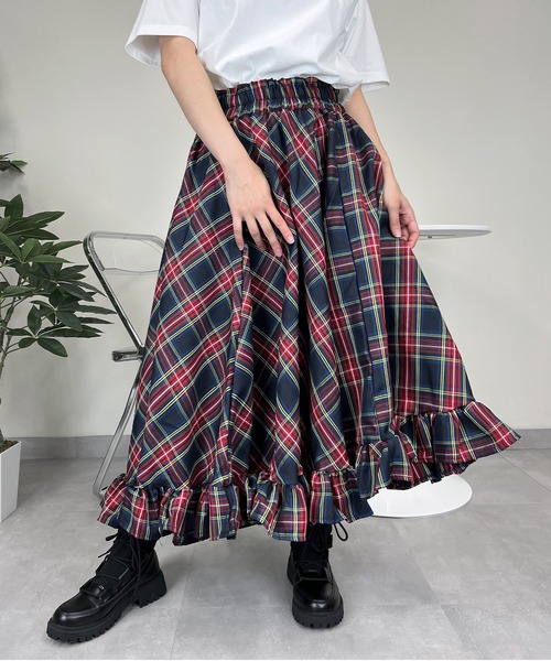 SS裾フリルロングスカート(se)（スカート）｜almo（アルモ）の