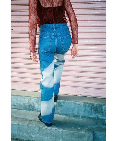 BLACK BY MOUSSY（ブラックバイマウジー）の「wave design loose denim