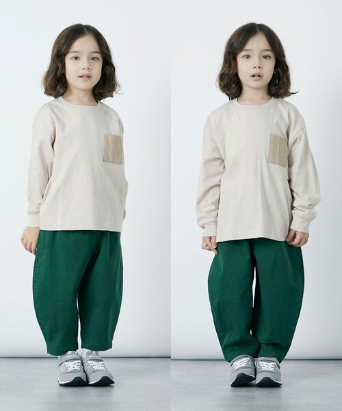 green label relaxing(グリーンレーベルリラクシング)の「TJ 天竺 ポケット ロングスリーブ / キッズ 100cm-130cm(Tシャツ/カットソー・キッズ・ブラック/オレンジ系その他/ケリーグリーン/ベージュ・100cm/130cm/110cm/120cm)」の21枚目の写真