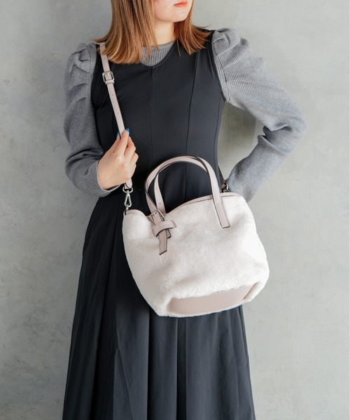 セール】【MERCURYDUO/マーキュリーデュオ 】 ファー×ツイード  