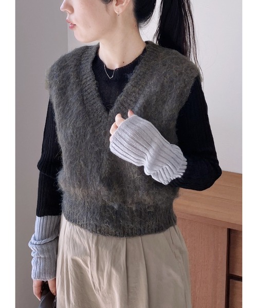 セール】【ZOZOTOWN限定】モヘアタッチMIXコンパクトベスト（ベスト