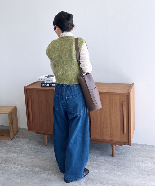 reca（レカ）の「【ZOZOTOWN限定】モヘアタッチMIXコンパクトベスト（ベスト・レディース・イエロー/ダークブラウン/ピンク・FREE）」の5枚目の写真