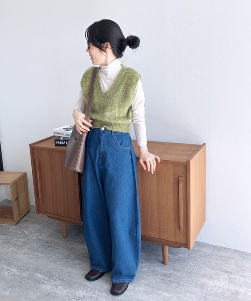 reca（レカ）の「【ZOZOTOWN限定】モヘアタッチMIXコンパクトベスト（ベスト・レディース・イエロー/ダークブラウン/ピンク・FREE）」の6枚目の写真