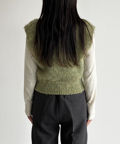 reca（レカ）の「【ZOZOTOWN限定】モヘアタッチMIXコンパクトベスト（ベスト・レディース・イエロー/ダークブラウン/ピンク・FREE）」の13枚目の写真