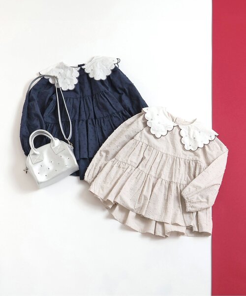 セール】ハートスカラップ衿ティアードチュニック（チュニック