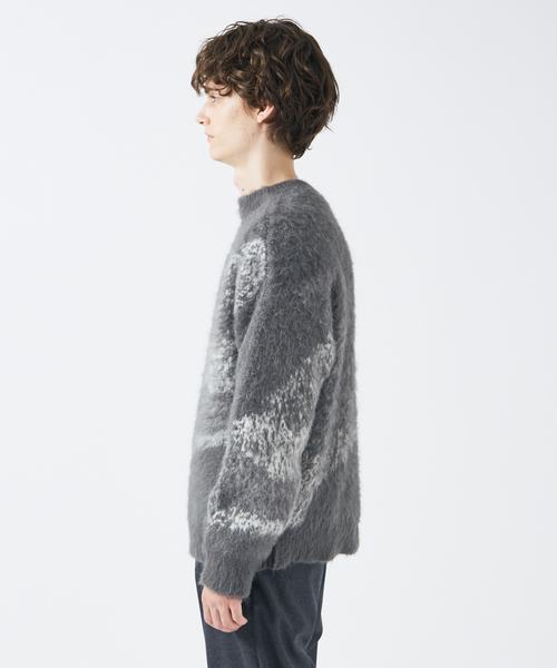 AH ABAHOUSE（エーエイチアバハウス）の「【AH ABAHOUSE】アブストラクト シャギーニット（ニット/セーター・メンズ・ブラック/グレー・48/46）」の9枚目の写真