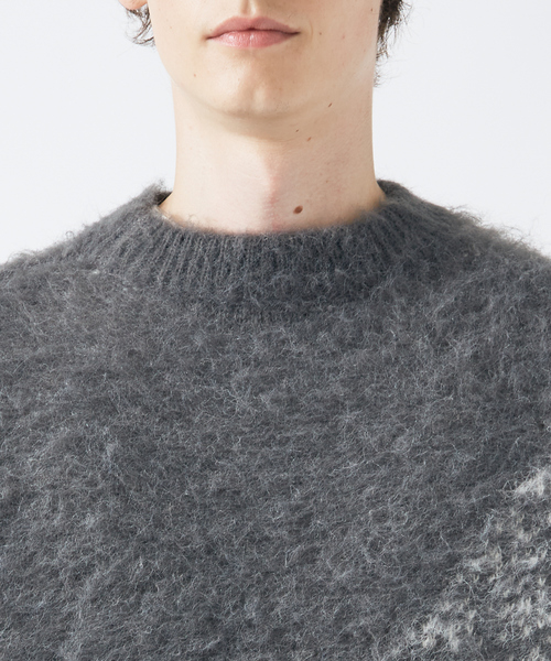 AH ABAHOUSE（エーエイチアバハウス）の「【AH ABAHOUSE】アブストラクト シャギーニット（ニット/セーター・メンズ・ブラック/グレー・48/46）」の11枚目の写真