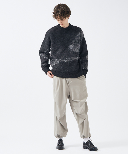 AH ABAHOUSE（エーエイチアバハウス）の「【AH ABAHOUSE】アブストラクト シャギーニット（ニット/セーター・メンズ・ブラック/グレー・48/46）」の6枚目の写真