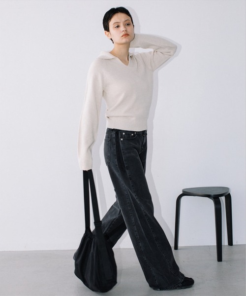 SUWDEE（スーディー）の「L/W denim pt（デニムパンツ・レディース・ブラック・S）」の8枚目の写真
