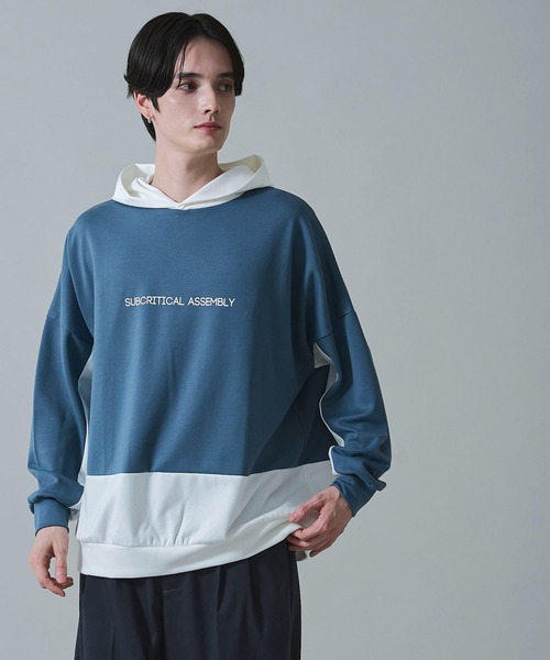 BROWNY（ブラウニー）の「BROWNY/ドルマンポンチプルパーカー（パーカー・メンズ・ブルー/ホワイト・LARGE/MEDIUM）」の8枚目の写真