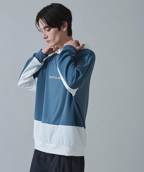 BROWNY（ブラウニー）の「BROWNY/ドルマンポンチプルパーカー（パーカー・メンズ・ブルー/ホワイト・LARGE/MEDIUM）」の9枚目の写真