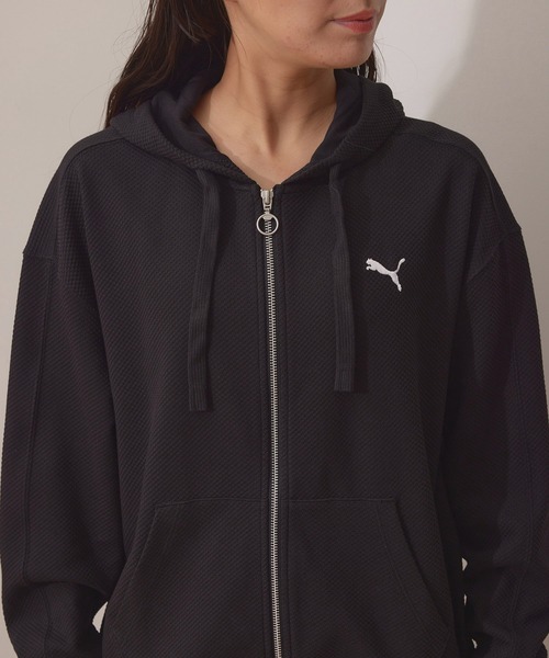 PUMA（プーマ）の「【PUMA】HER フーデッドジャケット（パーカー・レディース・ベージュ/ブラック・L）」の3枚目の写真