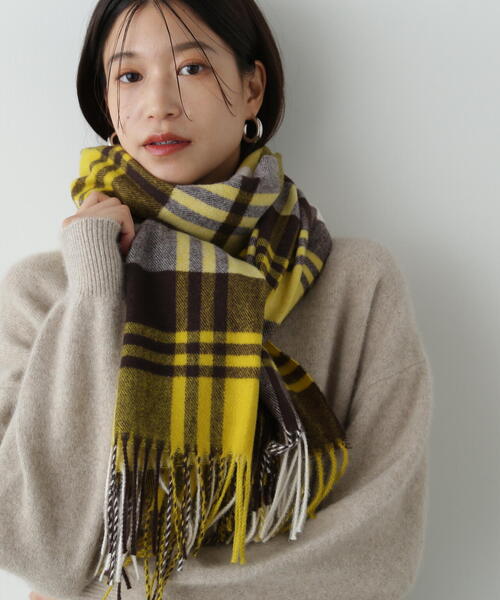 N.（N. Natural Beauty Basic）（エヌエヌナチュラルビューティーベーシック）の「◆チェックストール（ストール/ショール・レディース・ブルー系その他/イエロー系その他・ﾌﾘ-）」の13枚目の写真