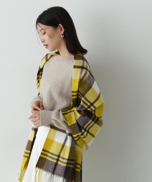 N.（N. Natural Beauty Basic）（エヌエヌナチュラルビューティーベーシック）の「◆チェックストール（ストール/ショール・レディース・ブルー系その他/イエロー系その他・ﾌﾘ-）」の8枚目の写真