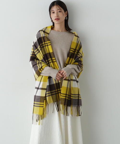 N.（N. Natural Beauty Basic）（エヌエヌナチュラルビューティーベーシック）の「◆チェックストール（ストール/ショール・レディース・ブルー系その他/イエロー系その他・ﾌﾘ-）」の9枚目の写真