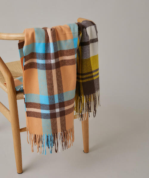 N.（N. Natural Beauty Basic）（エヌエヌナチュラルビューティーベーシック）の「◆チェックストール（ストール/ショール・レディース・ブルー系その他/イエロー系その他・ﾌﾘ-）」の5枚目の写真