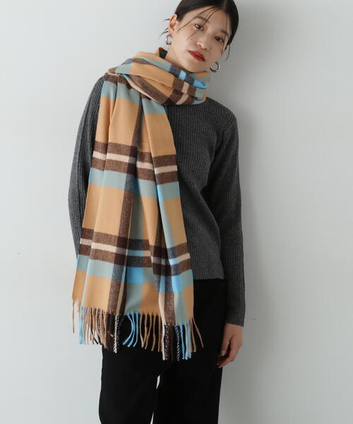 N.（N. Natural Beauty Basic）（エヌエヌナチュラルビューティーベーシック）の「◆チェックストール（ストール/ショール・レディース・ブルー系その他/イエロー系その他・ﾌﾘ-）」の15枚目の写真