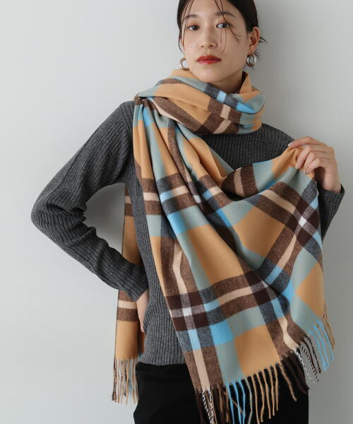 N.（N. Natural Beauty Basic）（エヌエヌナチュラルビューティーベーシック）の「◆チェックストール（ストール/ショール・レディース・ブルー系その他/イエロー系その他・ﾌﾘ-）」の17枚目の写真