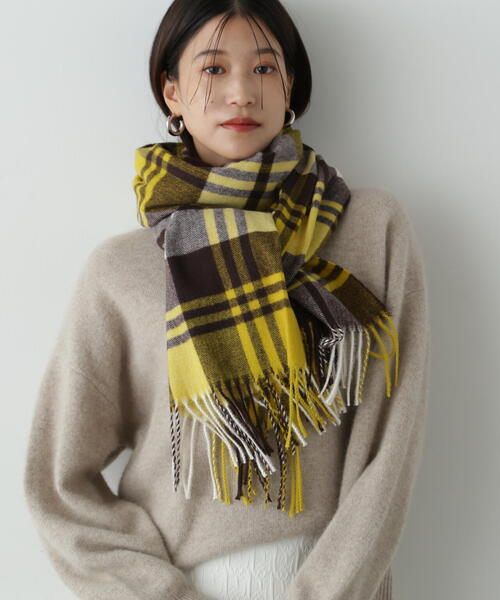 N.（N. Natural Beauty Basic）（エヌエヌナチュラルビューティーベーシック）の「◆チェックストール（ストール/ショール・レディース・ブルー系その他/イエロー系その他・ﾌﾘ-）」の12枚目の写真